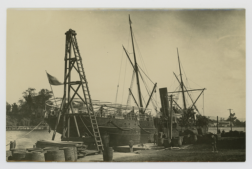 Vapor en Malecon de madera - Ciudad de Valdivia, 1890