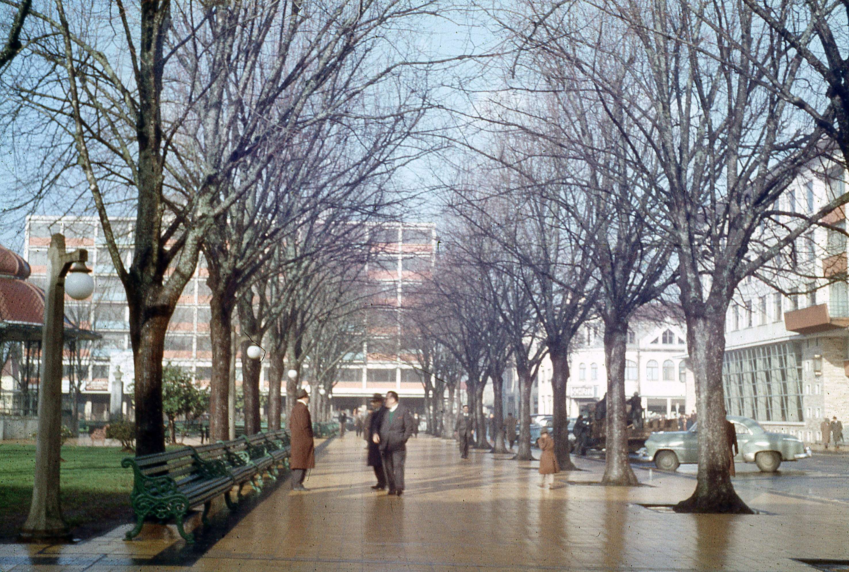 Plaza La República, Valdivia, 1960
