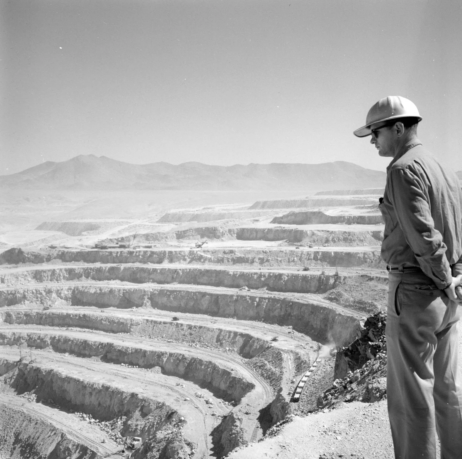 Hombre en la mina Chuquicamata ca. 1960