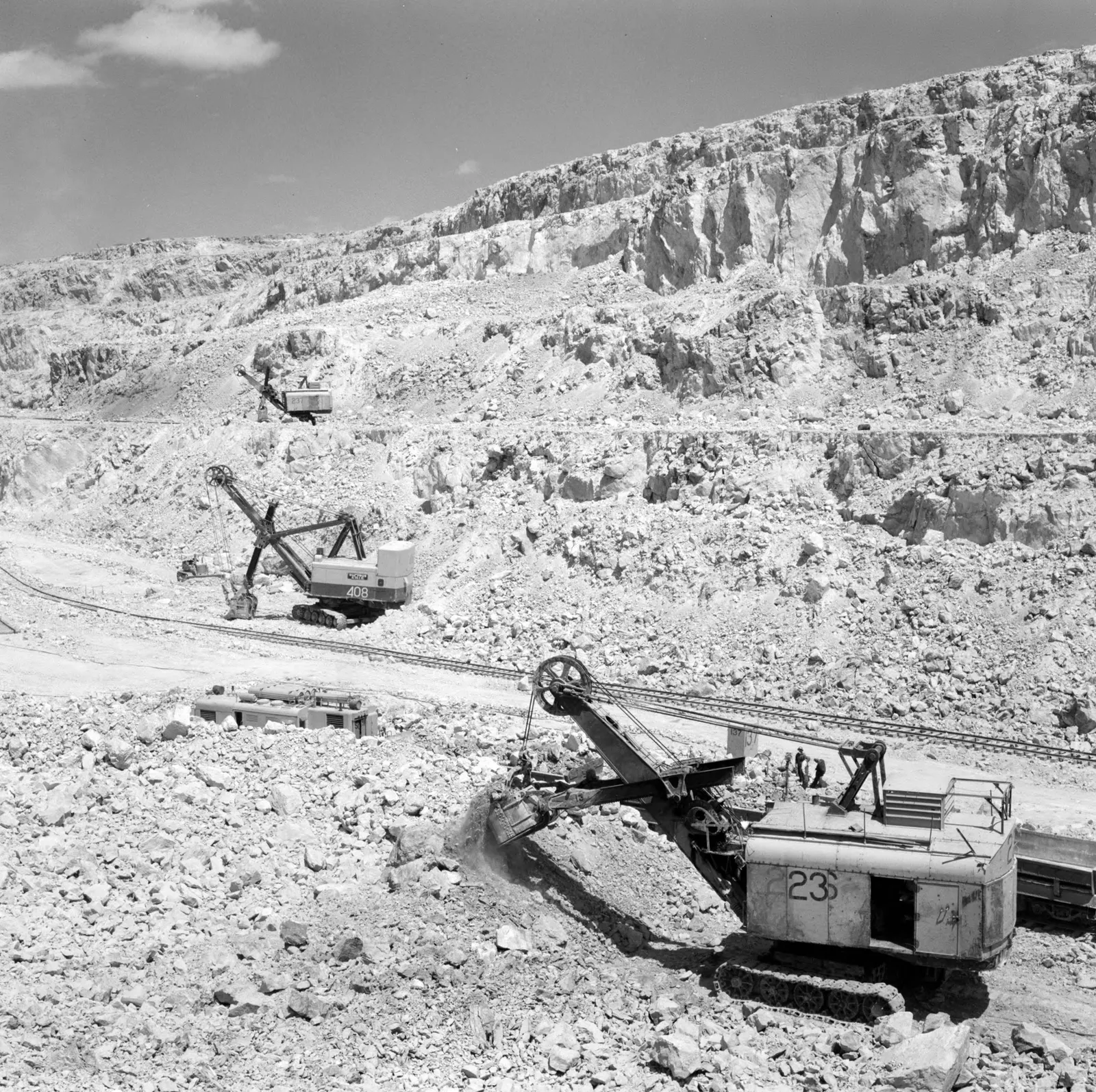 Maquinaria de excavación en Chuquicamata ca. 1960