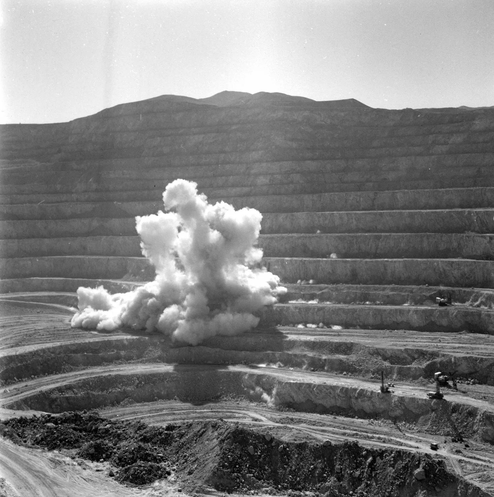 Explosión en La mina de cobre Chuquicamata ca. 1960.