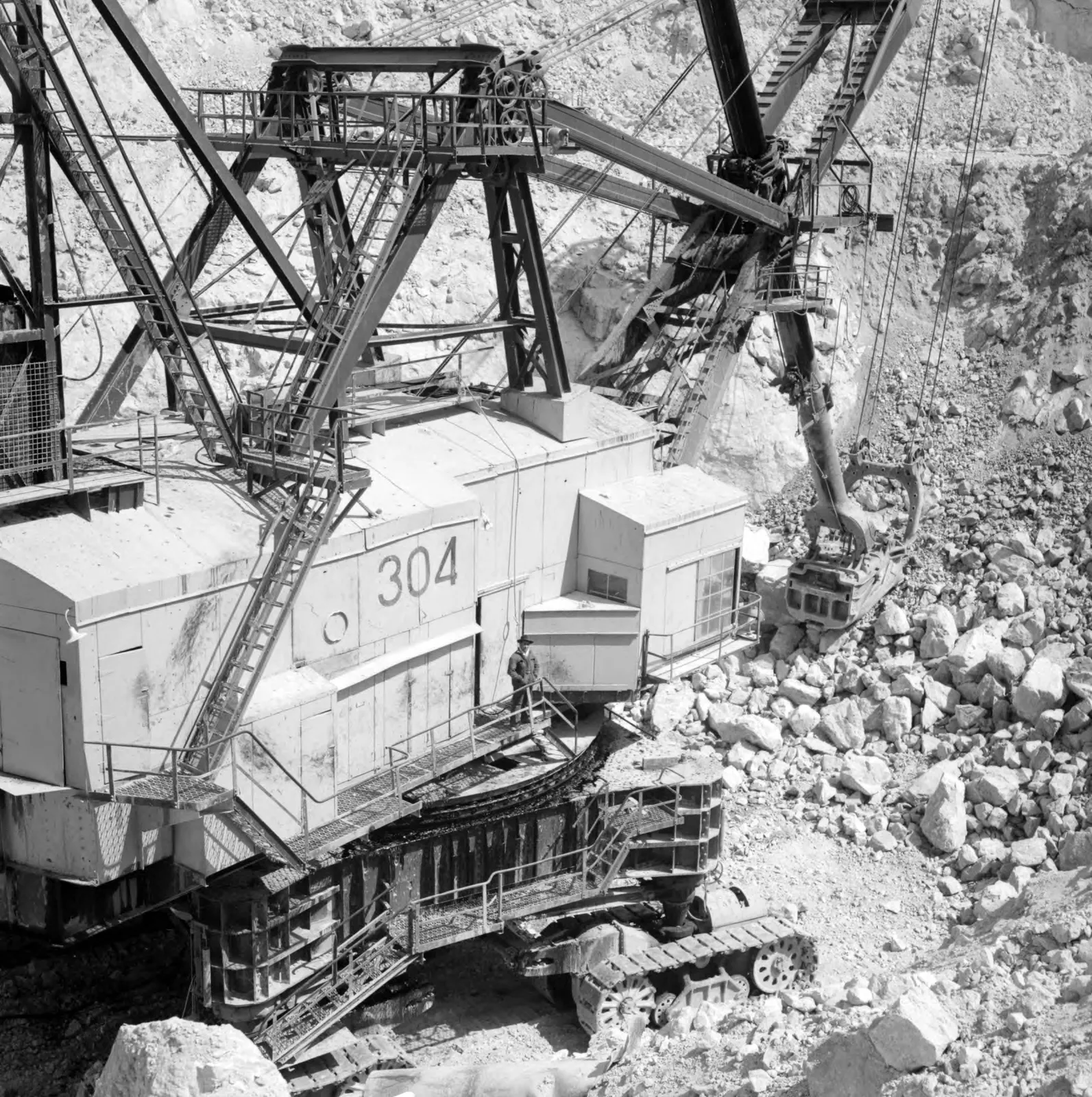 Maquinaria de excavación en Chuquicamata ca. 1960.
