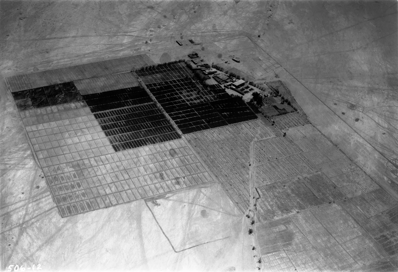 Vista aérea sobre el desierto de nitrato 1937.