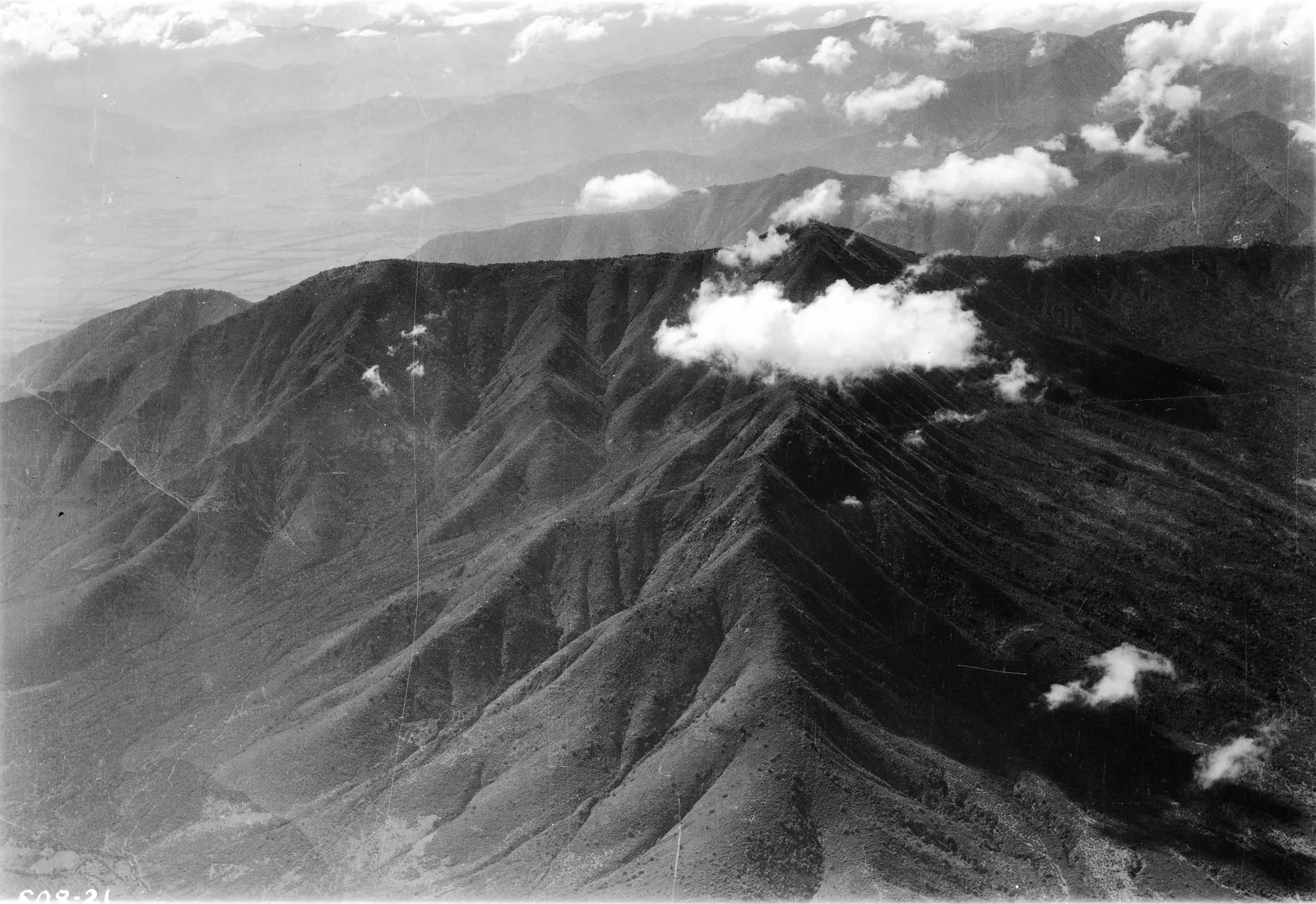 Vista aérea de La Cordillera de los Andes 1937.
