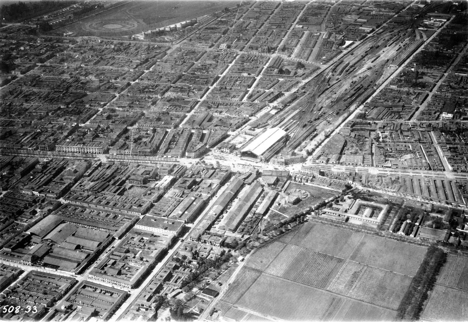 Vista aérea de Santiago 1937.