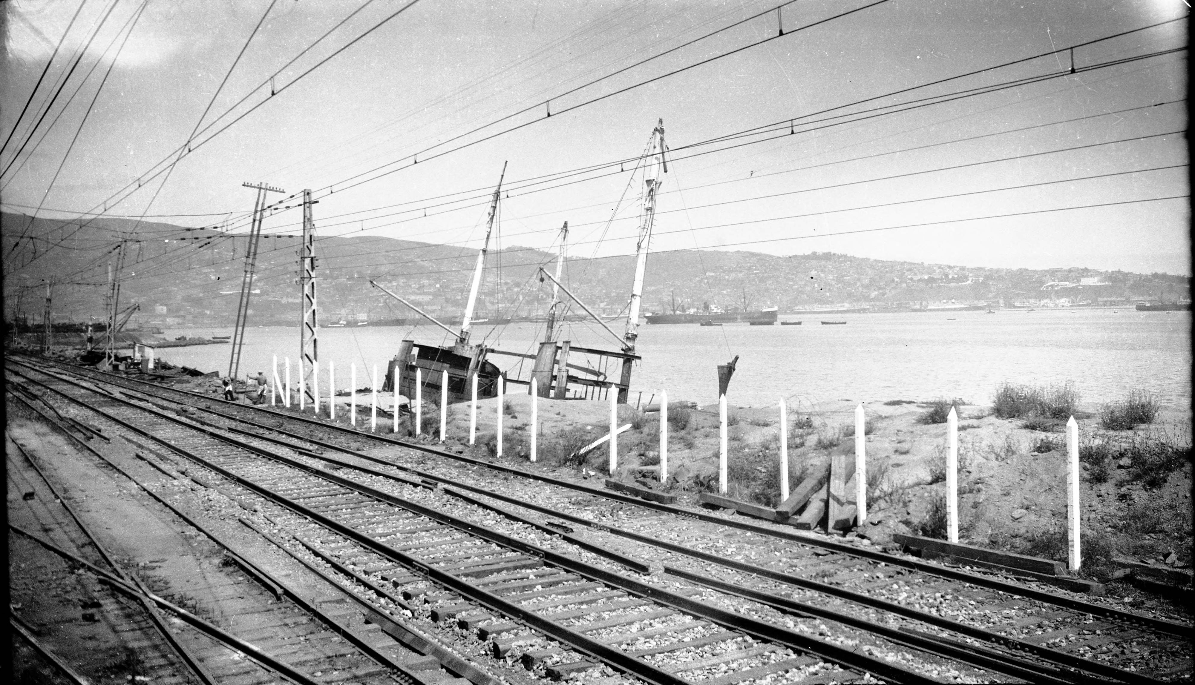 Líneas férreas en la costa de Valparaíso, 1930
