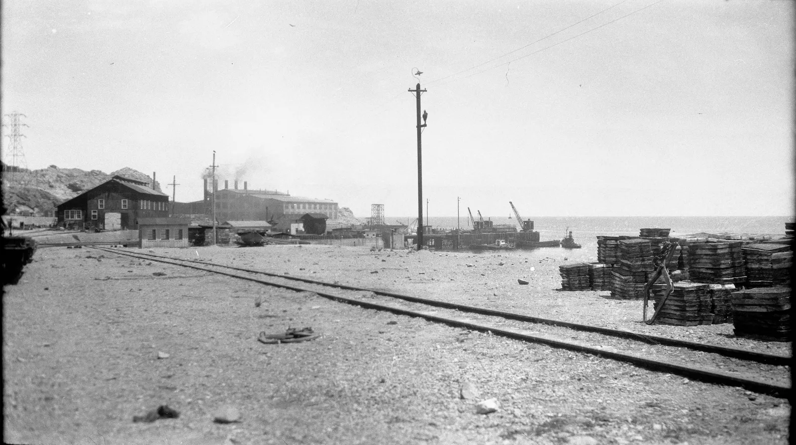Planta eléctrica de Chañaral desde Barquito, 1930