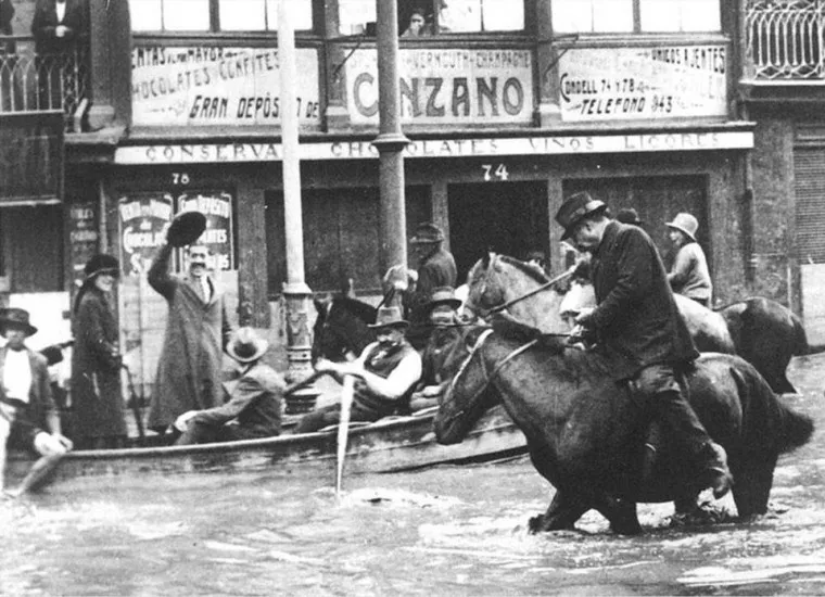Inundación Calle Condell de Valparaíso, 1914