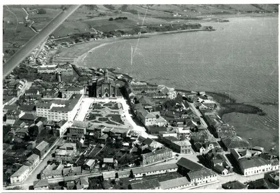 Ancud desde el aire, Chiloé, en 1960