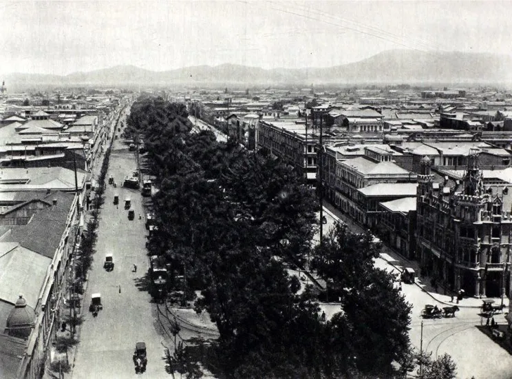 Alameda desde torre Iglesia San Francisco en 1915