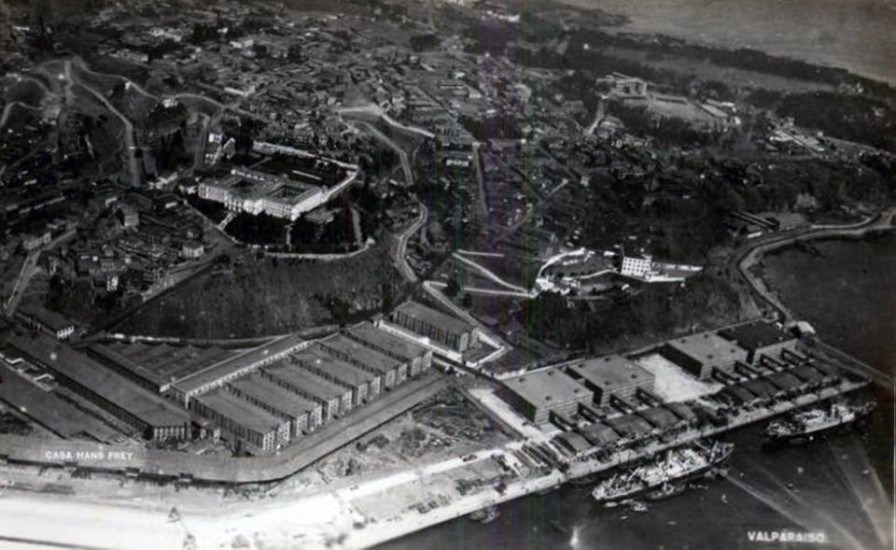Valparaíso desde el aire entre 1910 y 1920