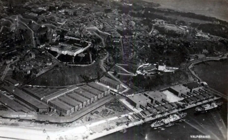 Valparaíso desde el aire entre 1910 y 1920