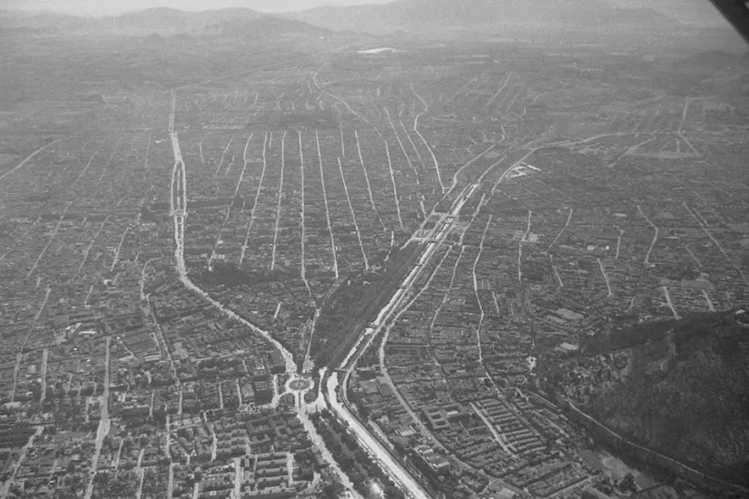 Santiago desde el aire en 1964