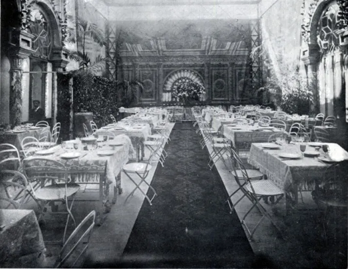 Comedor construido para la fiesta Concha Cazzotte en 1912