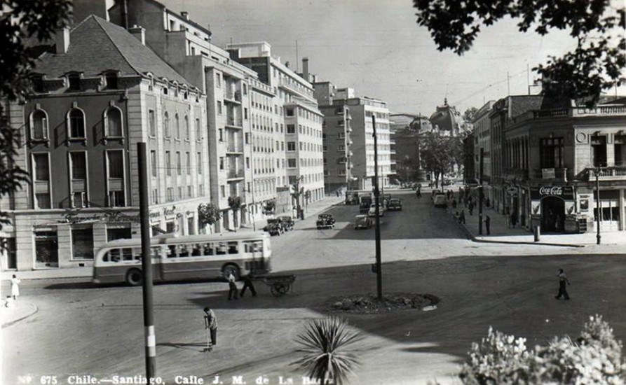 Vista desde el Cerro Santa Lucía alrededor de 1945