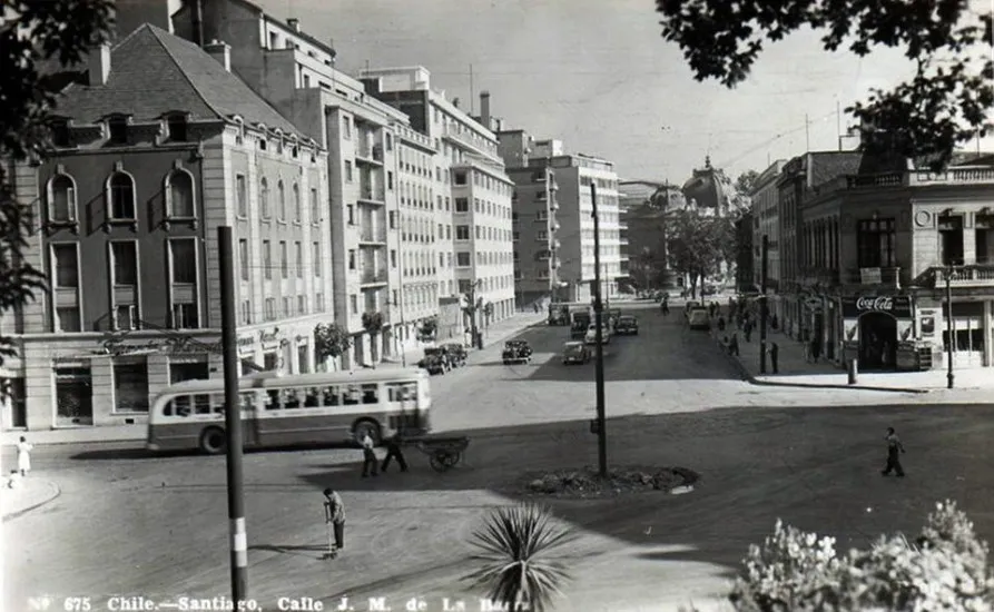 Vista desde el Cerro Santa Lucía alrededor de 1945