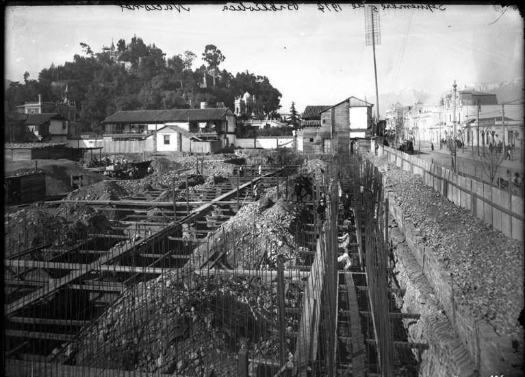 Construcción de la Biblioteca Nacional en 1917
