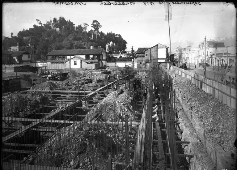 Construcción de la Biblioteca Nacional en 1917