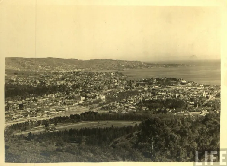 Vista de Viña y Valpo al fondo en 1930s