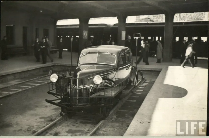 Autocarril en la Estación La Calera, ca. 1930