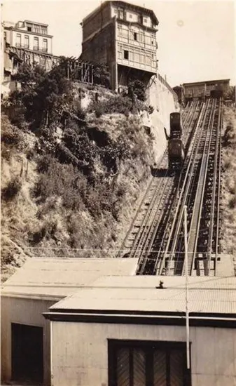 Ascensor Artillería de Valparaíso en el año 1910