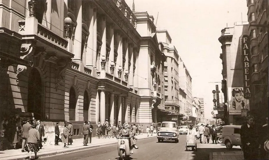 Calle Ahumada de Santiago en el año 1958