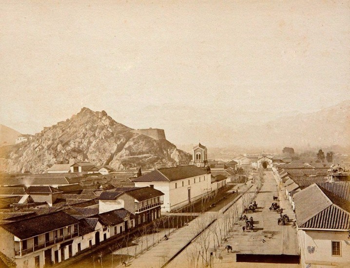 Alameda de Santiago alrededor del año 1867