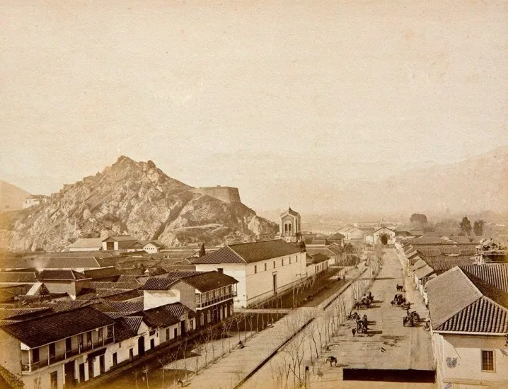 Alameda de Santiago alrededor del año 1867