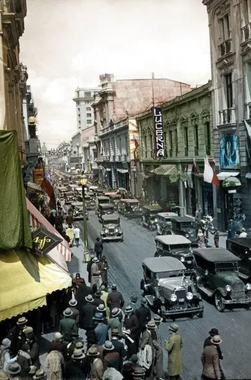 Calle Ahumada en 1930 a color