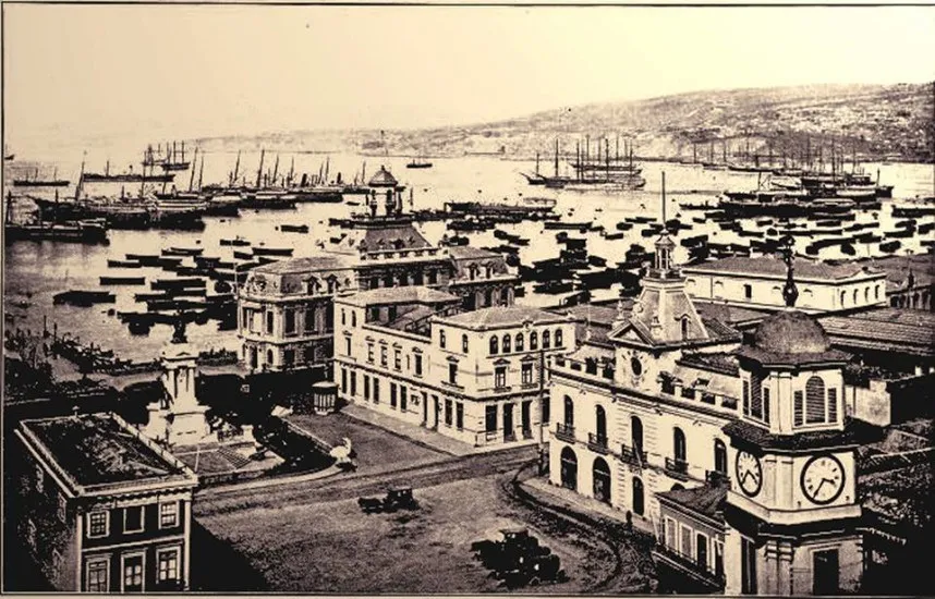 El Puerto de Valparaíso alrededor de 1880