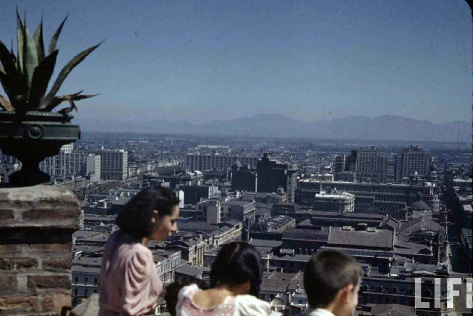 Cerro Santa Lucia hacia el centro de Santiago 1941