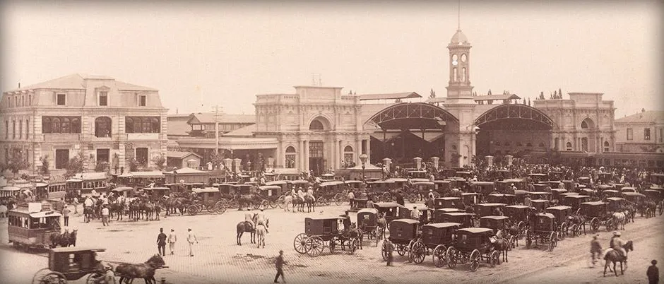Estación Central de Santiago en el año 1885