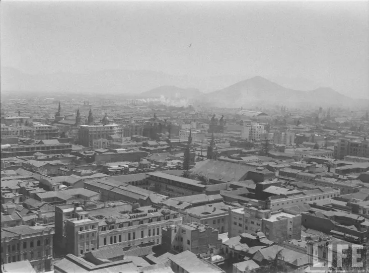 Vista centro santiago desde santa lucia 1941
