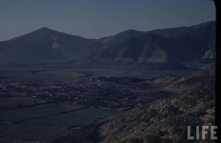 Vista hacia Huechuraba desde San Cristobal en 1941
