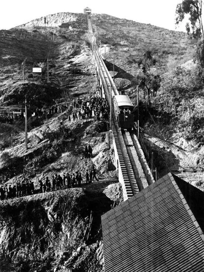 Funicular del Cerro San Cristóbal en el año 1925