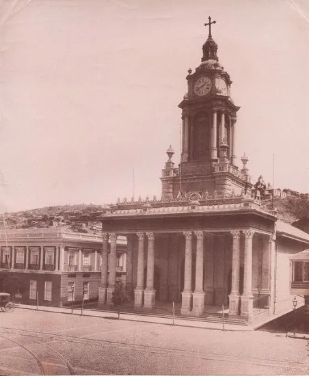 Iglesia del Espíritu Santo de Valparaíso alrededor del año 1890