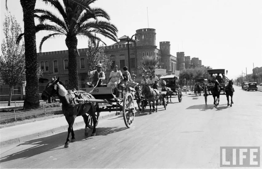 Calle Blanco Encalada de Santiago en el año 1950