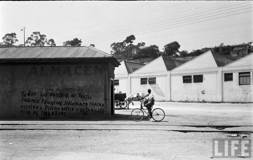 Huelga de trabajadores de Textil Viña en el año 1950