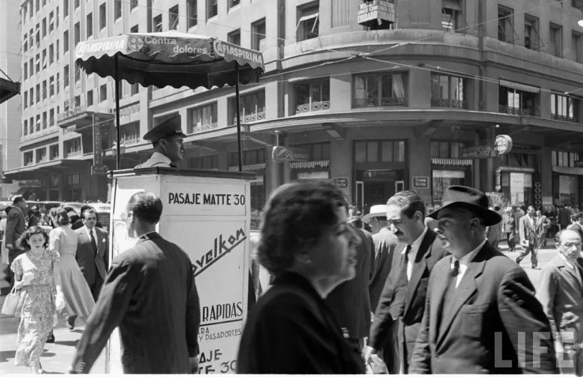 Centro de Santiago en el año 1950