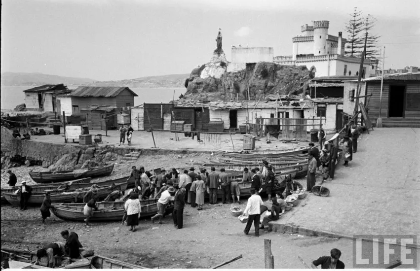 Caleta el Membrillo de Valparaíso en el año 1950