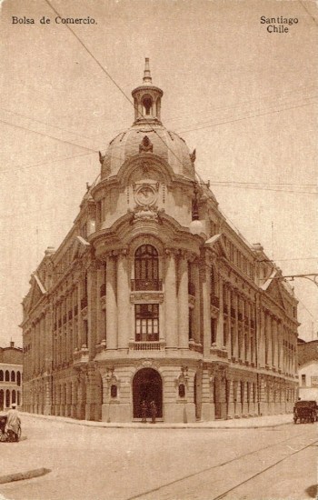 Edificio de la Bolsa de Santiago a principios de el Siglo XX.