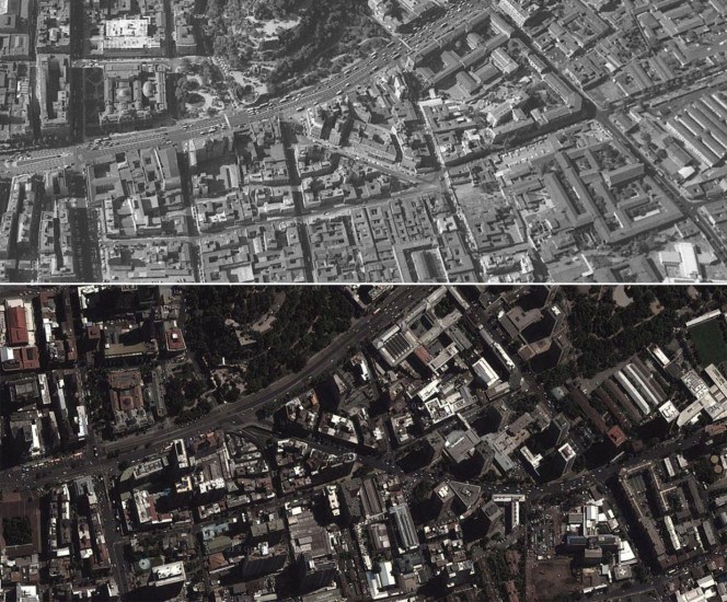 Transformación barrios frente al Cerro Santa Lucía, 1964 – 2013.