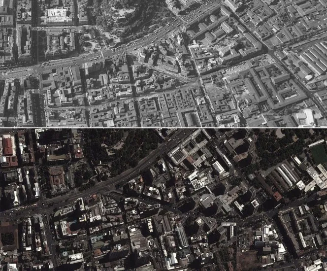 Transformación barrios frente al Cerro Santa Lucía, 1964 – 2013.