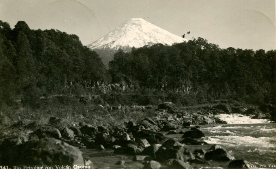 Río Petrohué y Volcán Osorno en 1947.