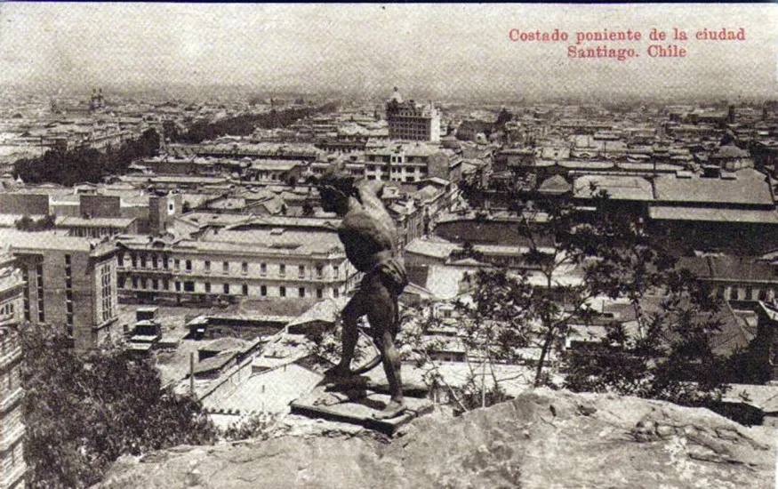 Vista de Santiago hacia el poniente en los años ’20s.