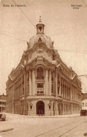 Edificio de la Bolsa de Santiago a principios de Siglo XX.