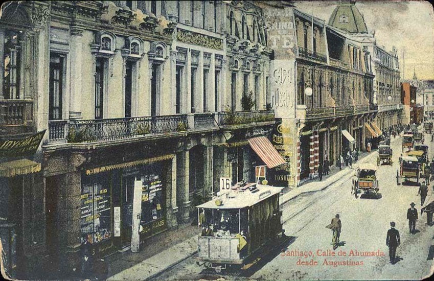 Calle de Ahumada desde Agustinas a principios de Siglo XX.