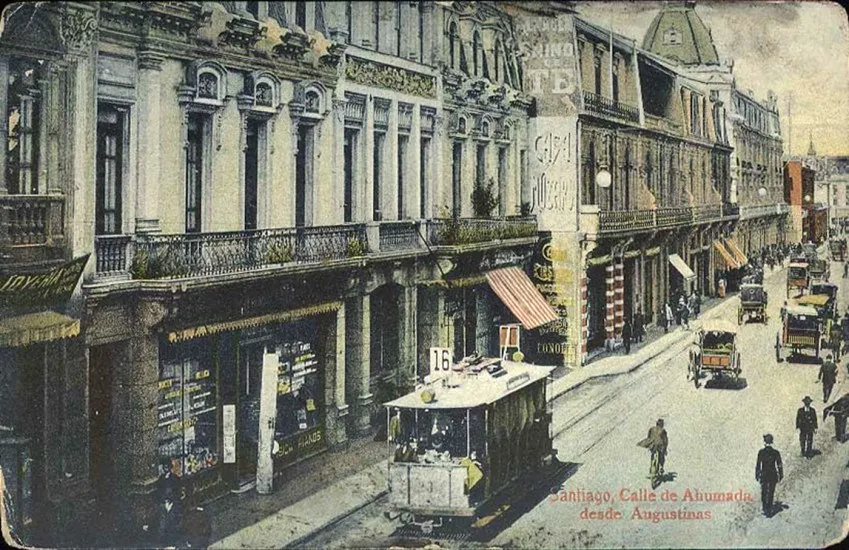 Calle de Ahumada desde Agustinas a principios de Siglo XX.