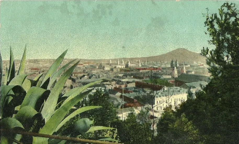 Vista desde el Cerro Santa Lucía en 1918.