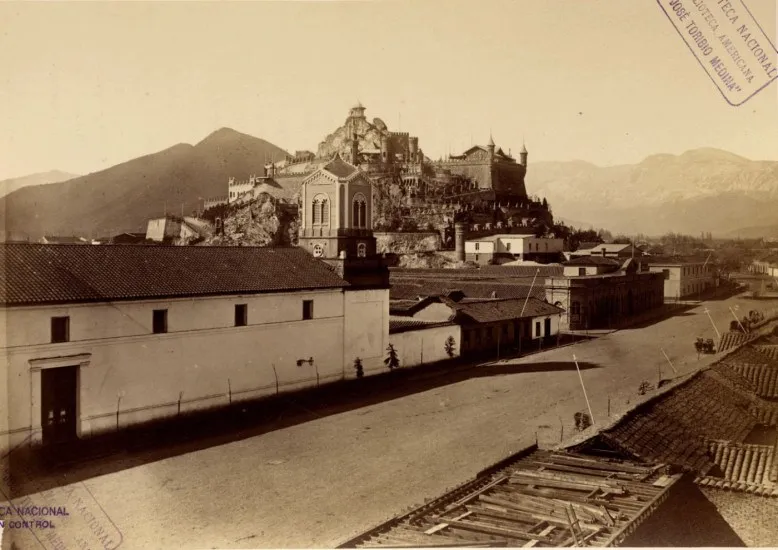 Alameda y Cerro Santa Lucía en 1874.